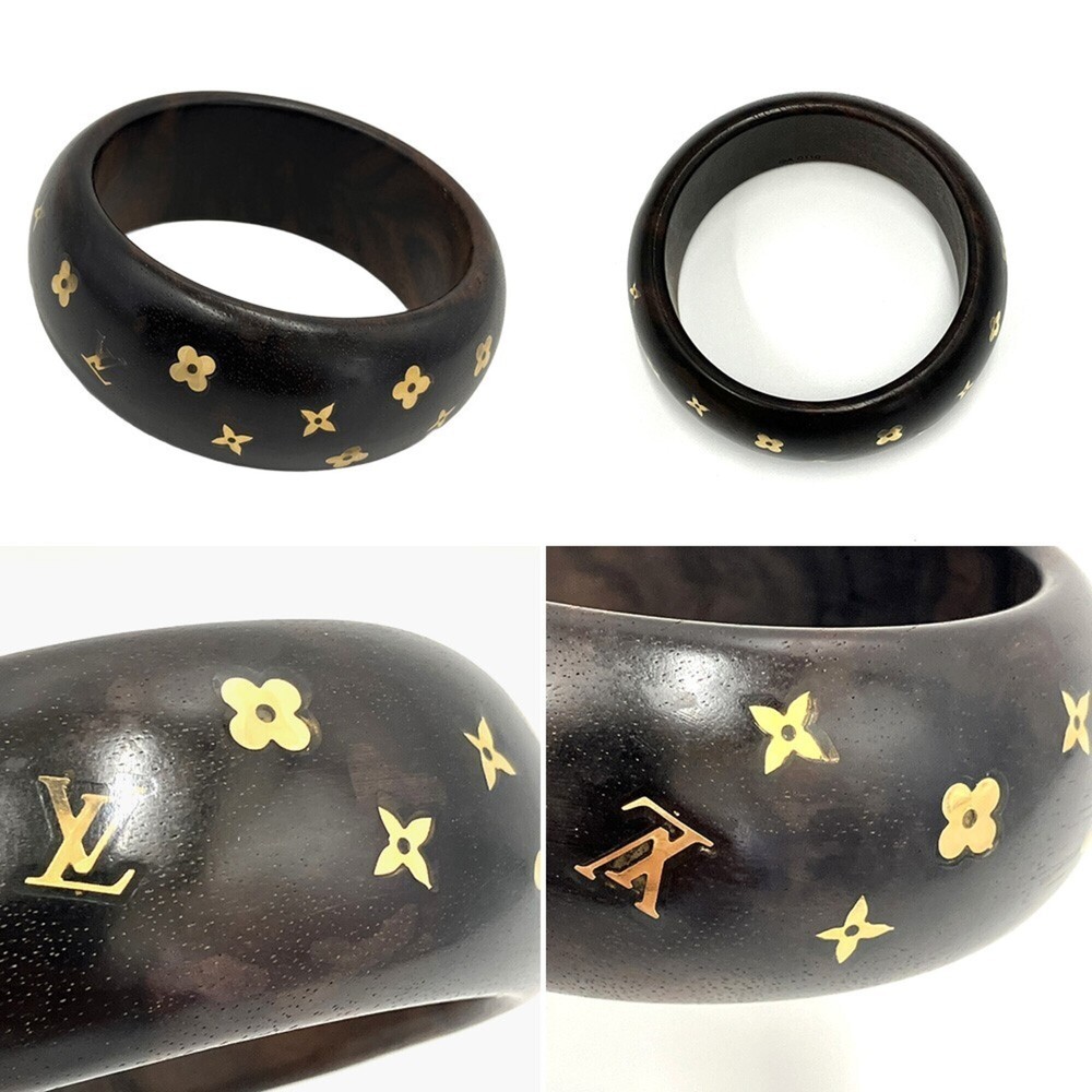 Louis Vuitton Bracelet Sylvania Wood Bangle Brown M65939 LOUIS VUITTON - Picture 3 of 4